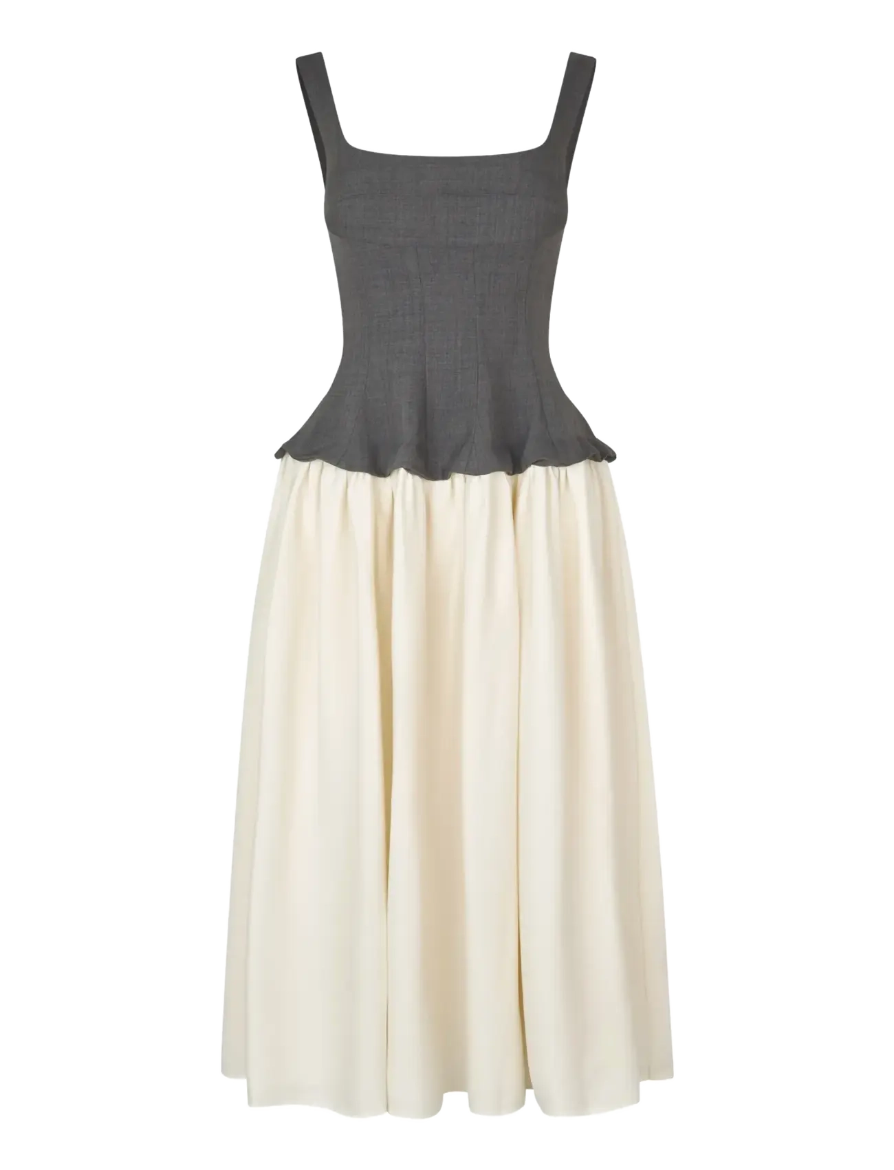 STINE GOYA Textured Tailoring, Corset Long Kleid Grau - XL - Damen