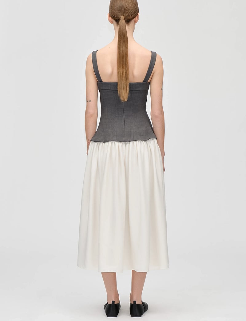 STINE GOYA - Textured Tailoring, Corset Long Dress - midi-kleider - melange grey / cream - 3