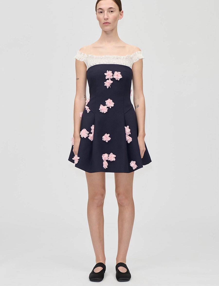 STINE GOYA - Double Sided Crepe, Off Shoulders Short Dress - sommerkleider - pink petunia - 0