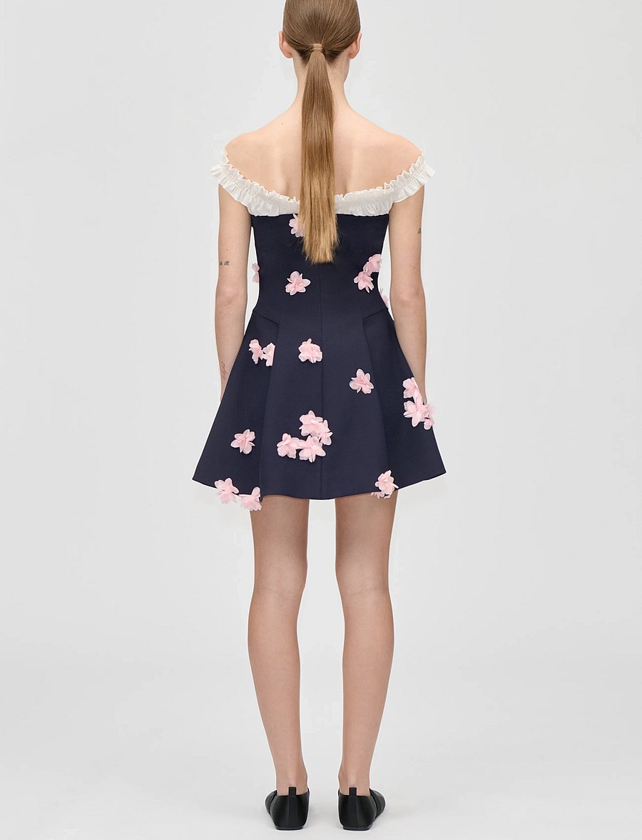STINE GOYA - Double Sided Crepe, Off Shoulders Short Dress - sommerkleider - pink petunia - 3