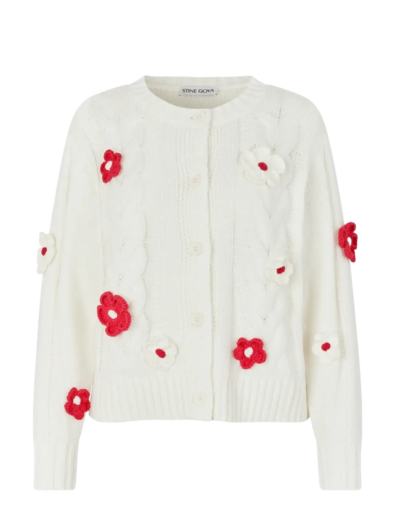 STINE GOYA 2468 Cotton Wool Yarn, Crewneck Cab - Koftor - WHITE / white