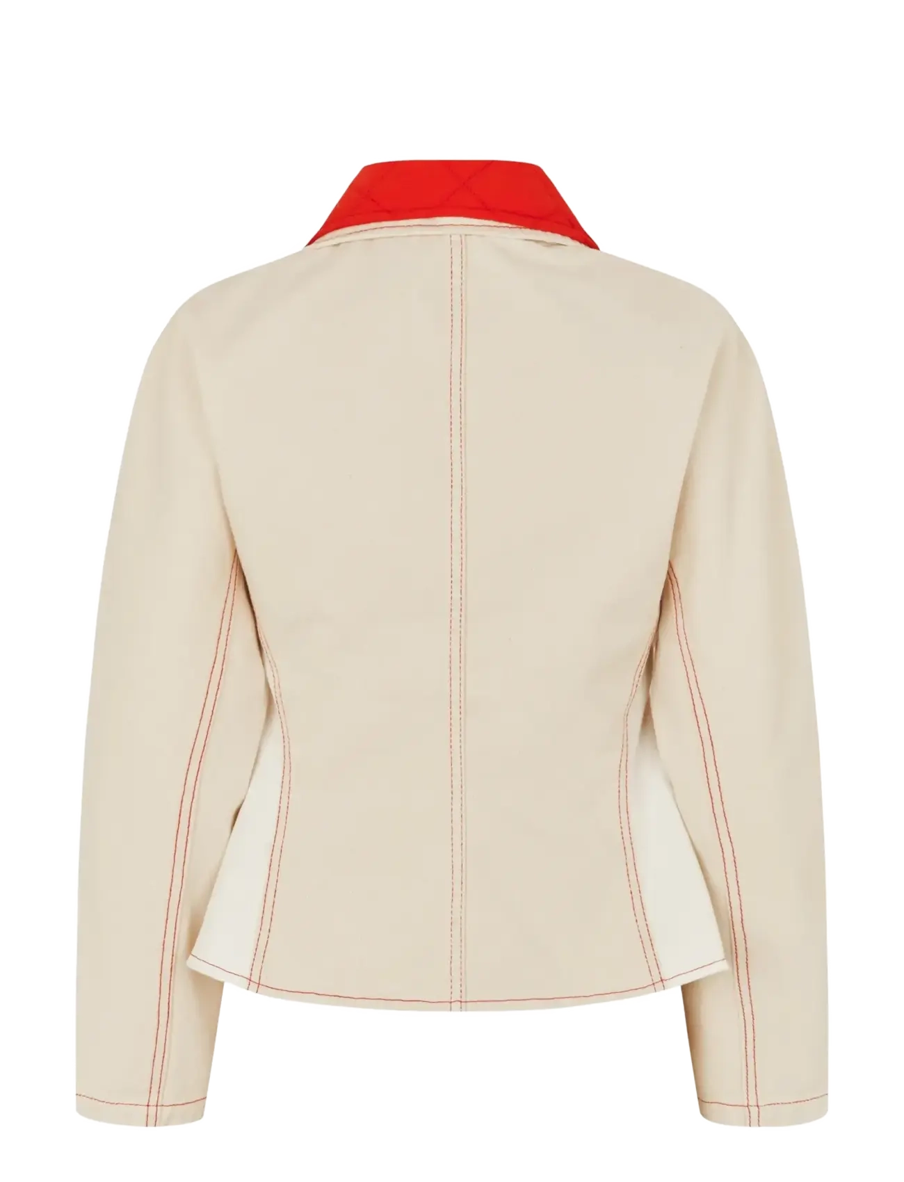 STINE GOYA - Double Rinse Denim, Peplum Collar Jacket - teksatagid - natural / contrast red - 2