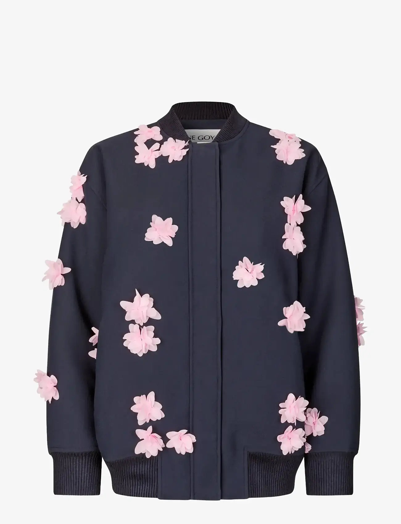 STINE GOYA - Double Sided Crepe, Floral Bomber Jacket - frühlingsjacken - pink petunia - 1