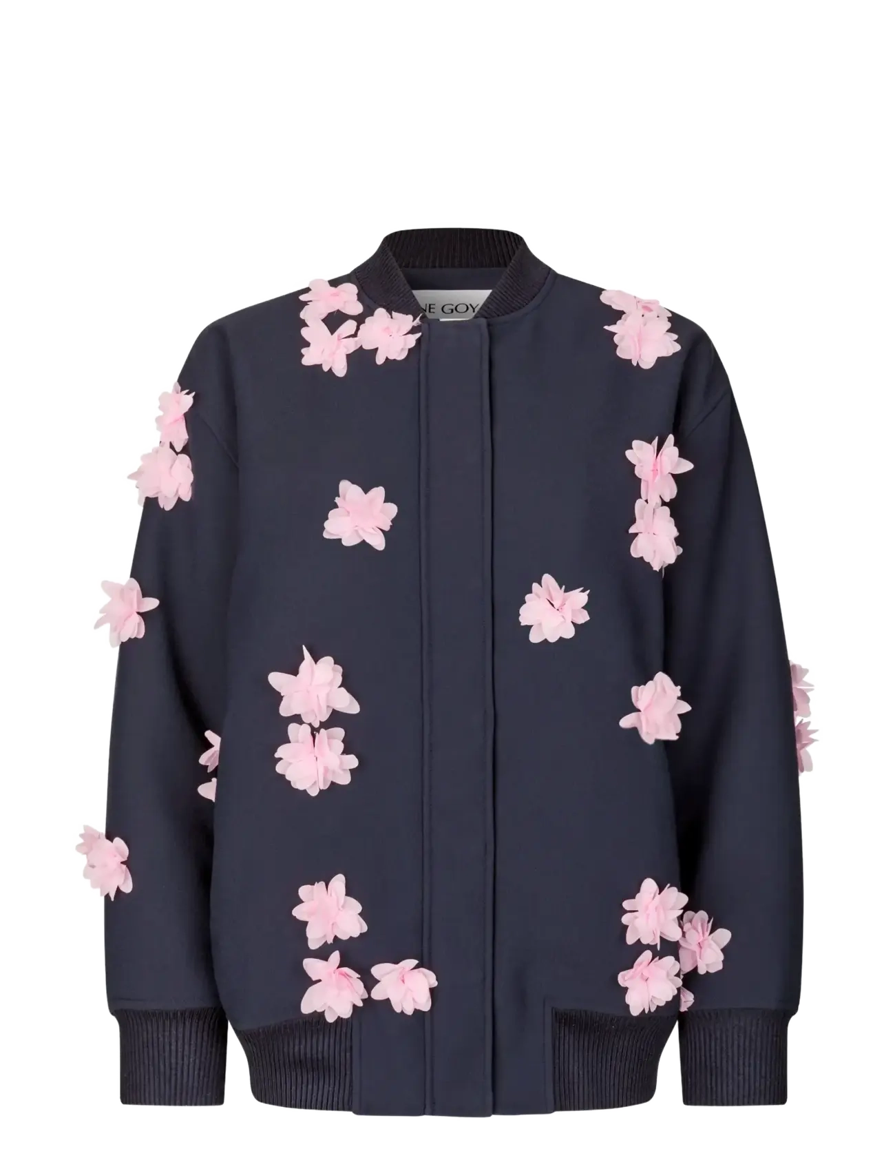 STINE GOYA Double Sided Crepe, Floral Bomber Jacket - STINE GOYA - PINK PETUNIA / pink/rose