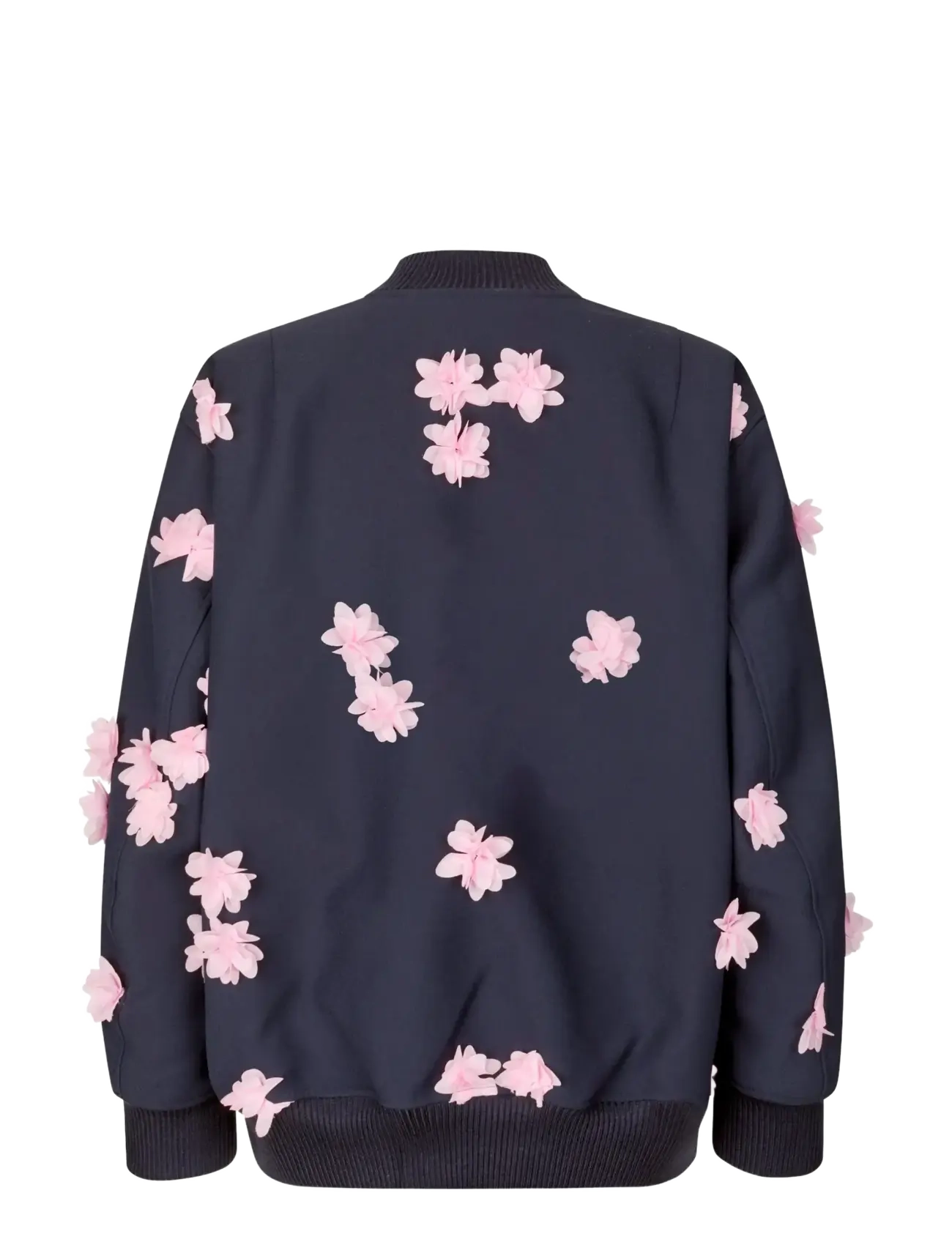 STINE GOYA - Double Sided Crepe, Floral Bomber Jacket - spring jackets - pink petunia - 2