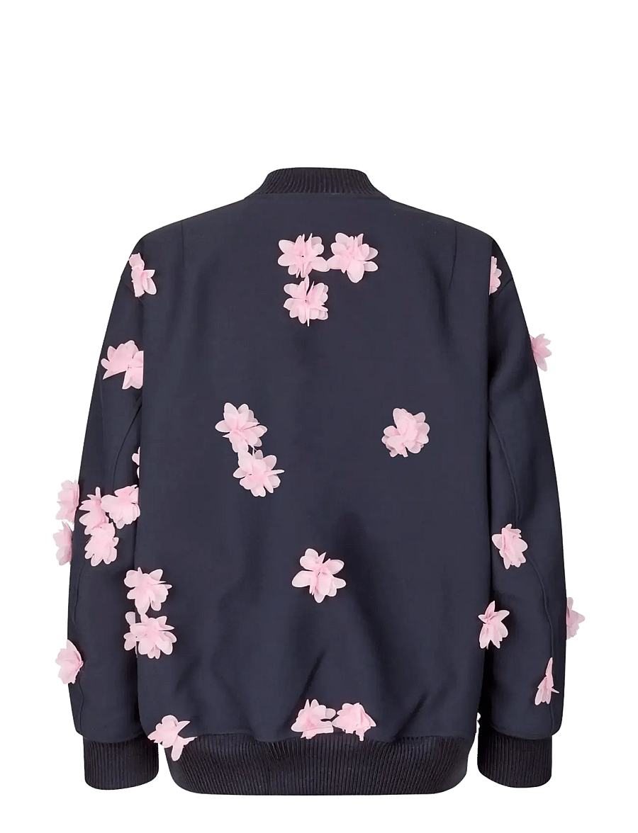 STINE GOYA - Double Sided Crepe, Floral Bomber Jacket - bomber jakker - pink petunia - 2