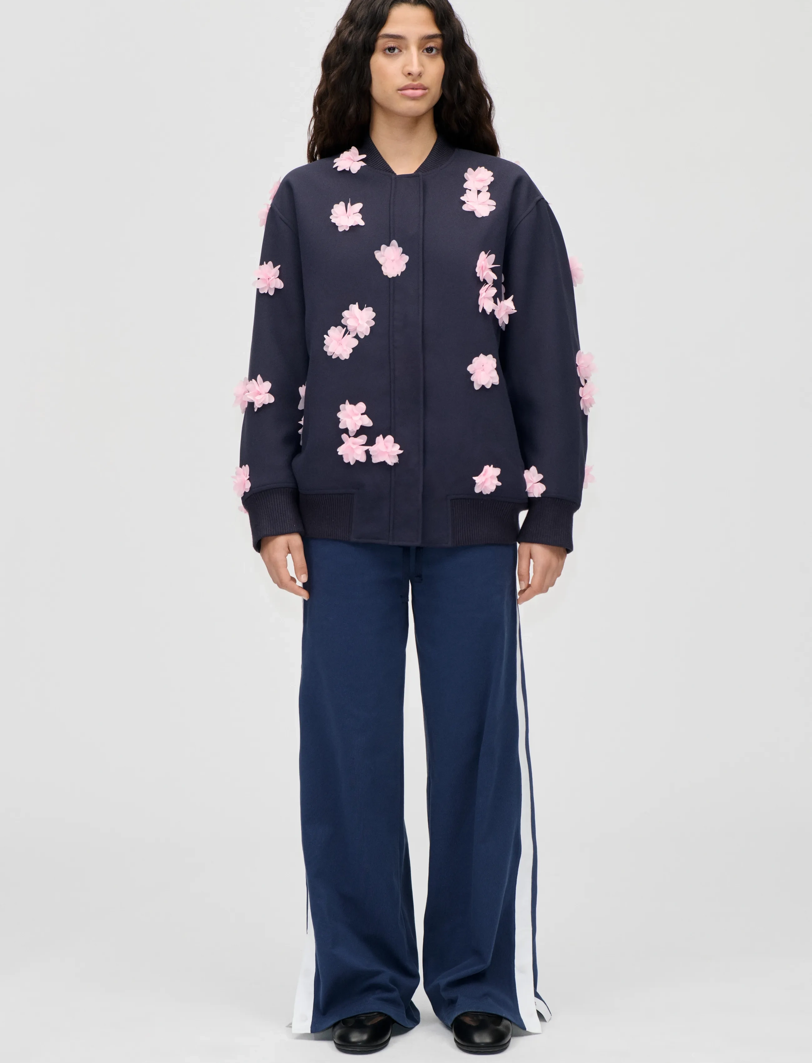 STINE GOYA Double Sided Crepe, Floral Bomber Jacket, XS, Jackets, Rosa - Bomber, Frauen