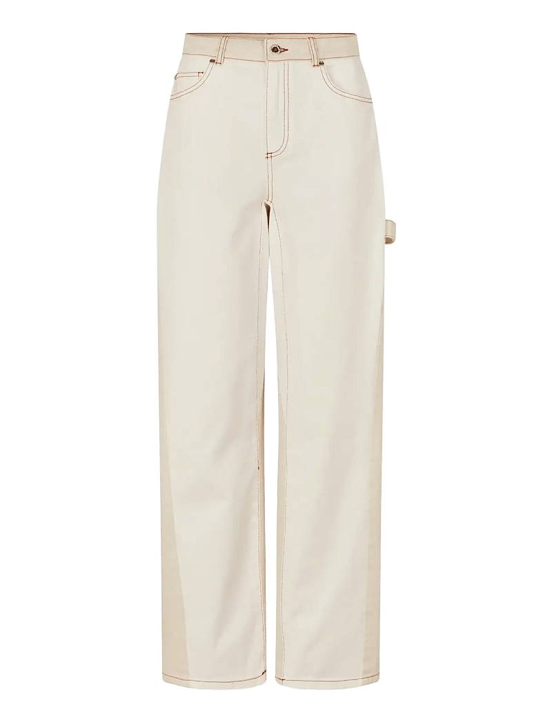 STINE GOYA - 2453 Double Rinse Denim, Twist Knee - hosen mit weitem bein - natural / contrast red - 1