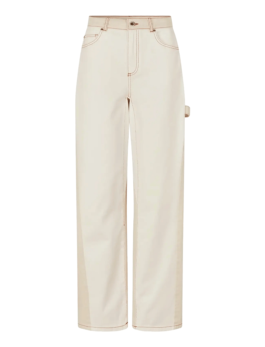 STINE GOYA - Double Rinse Denim, Twist Knee Seam Denim Pant - jeans - natural / contrast red - 1