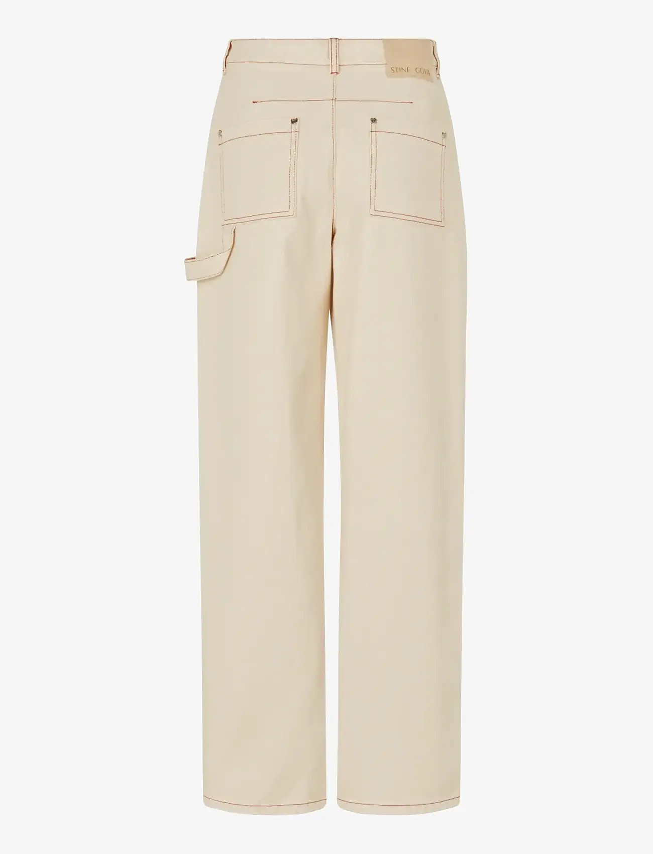 STINE GOYA - 2453 Double Rinse Denim, Twist Knee - brede jeans - natural / contrast red - 2