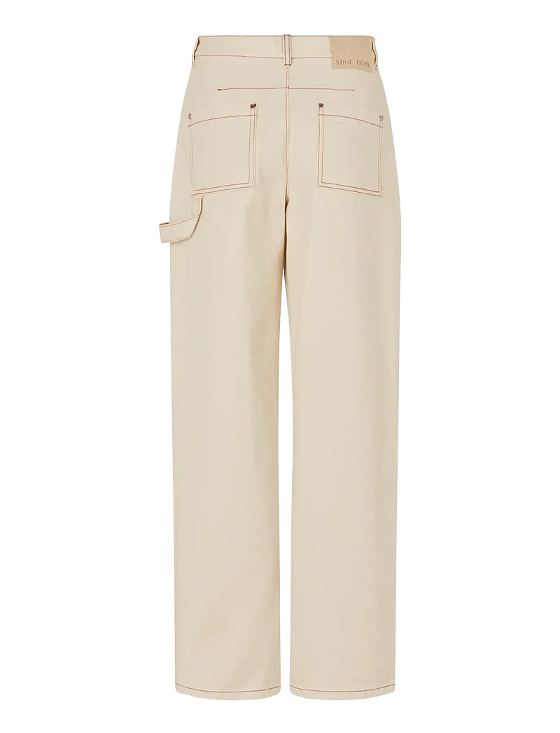 STINE GOYA - 2453 Double Rinse Denim, Twist Knee - hosen mit weitem bein - natural / contrast red - 2