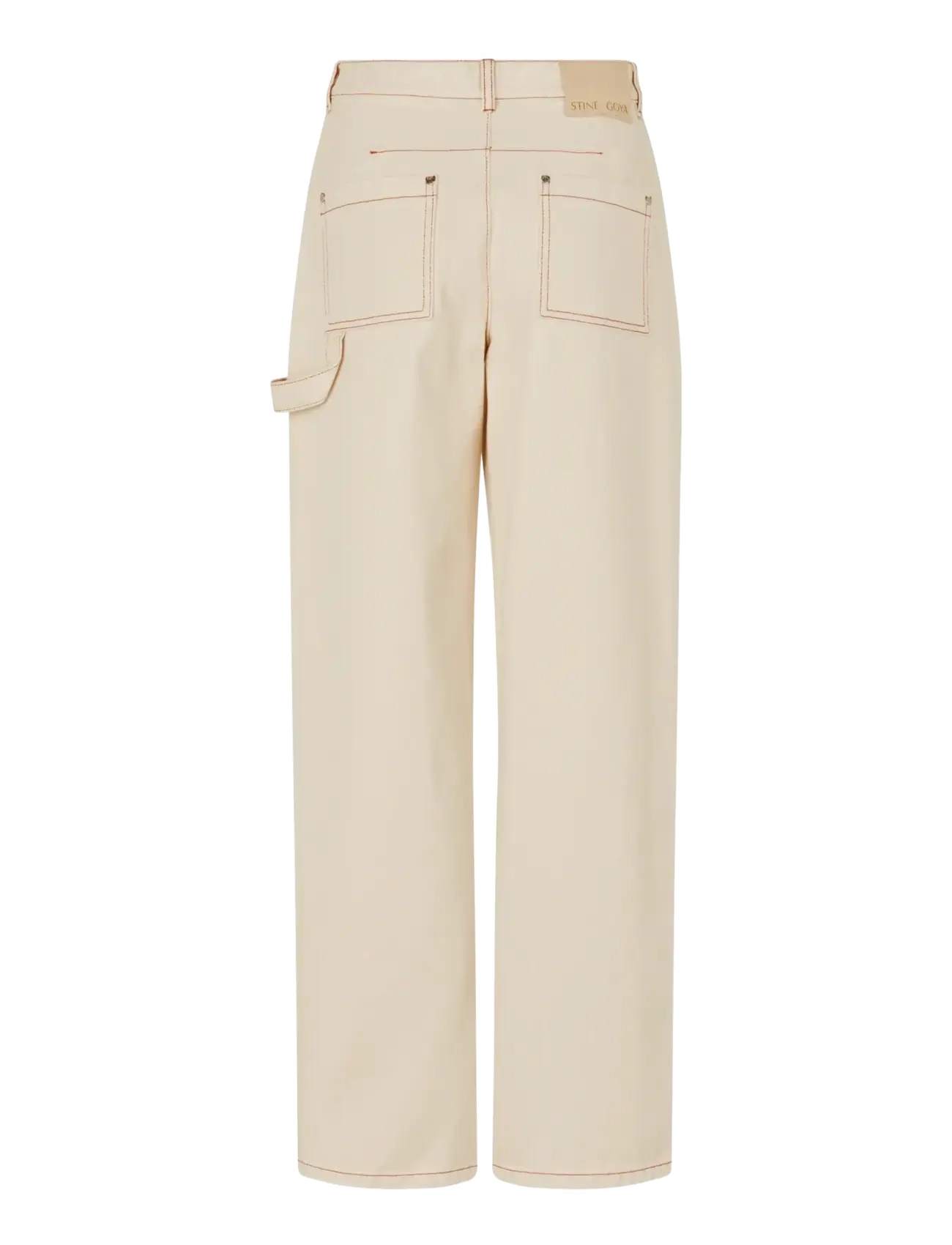 STINE GOYA - Double Rinse Denim, Twist Knee Seam Denim Pant - jeans - natural / contrast red - 2