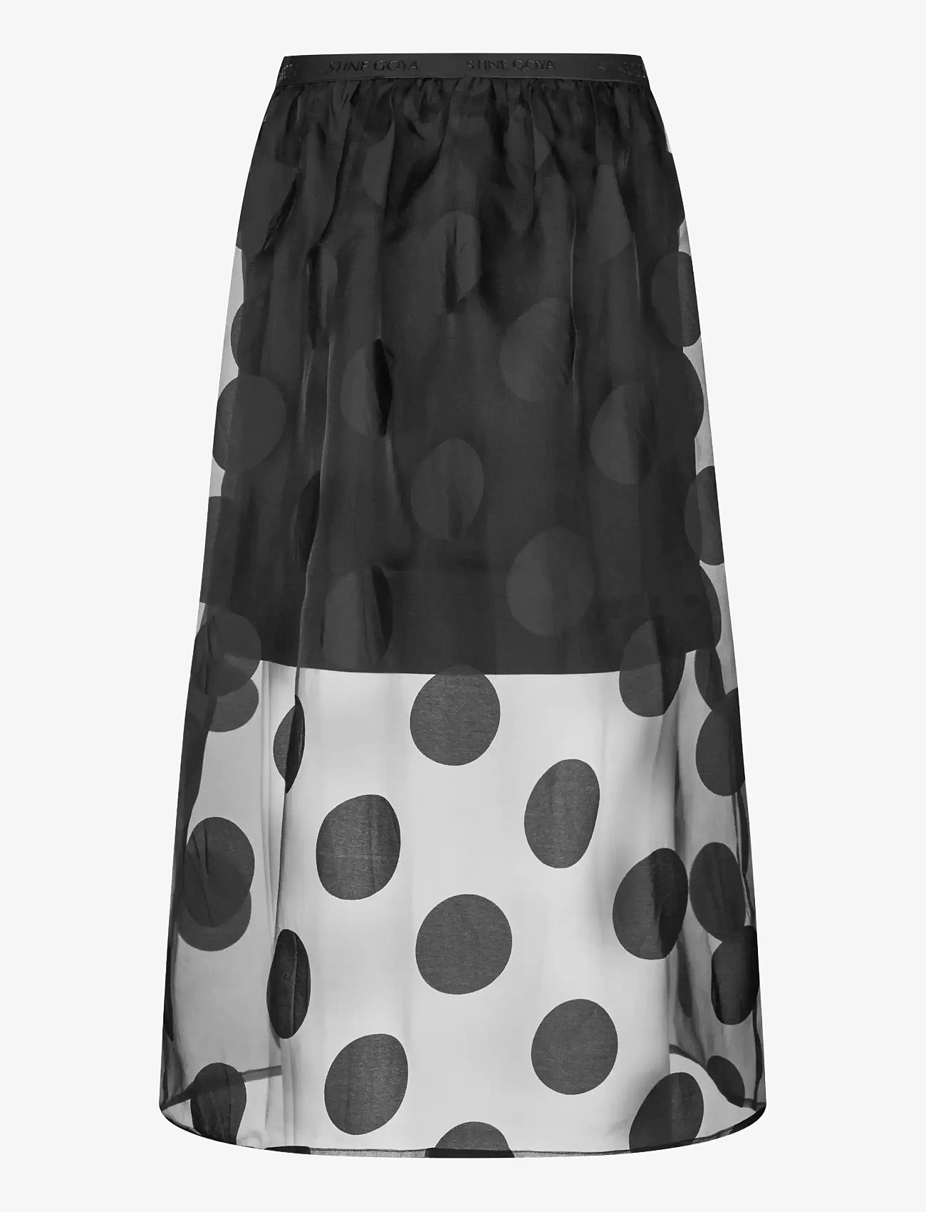 STINE GOYA - 2460 Dotted Organza, Elasticated Wa - midi-röcke - dotted black - 2