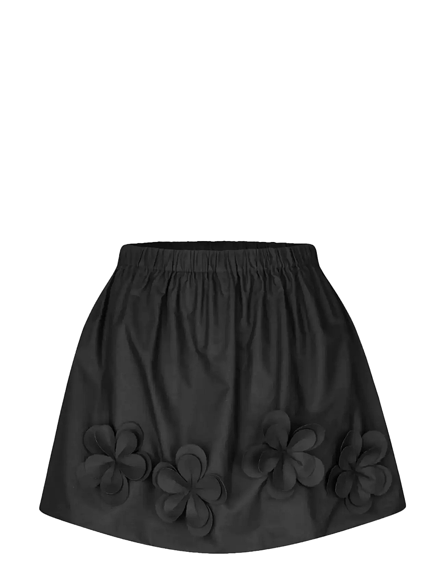 STINE GOYA - Floral Shirting, Floral Mini Skirt - miniseelikud - jet black - 1