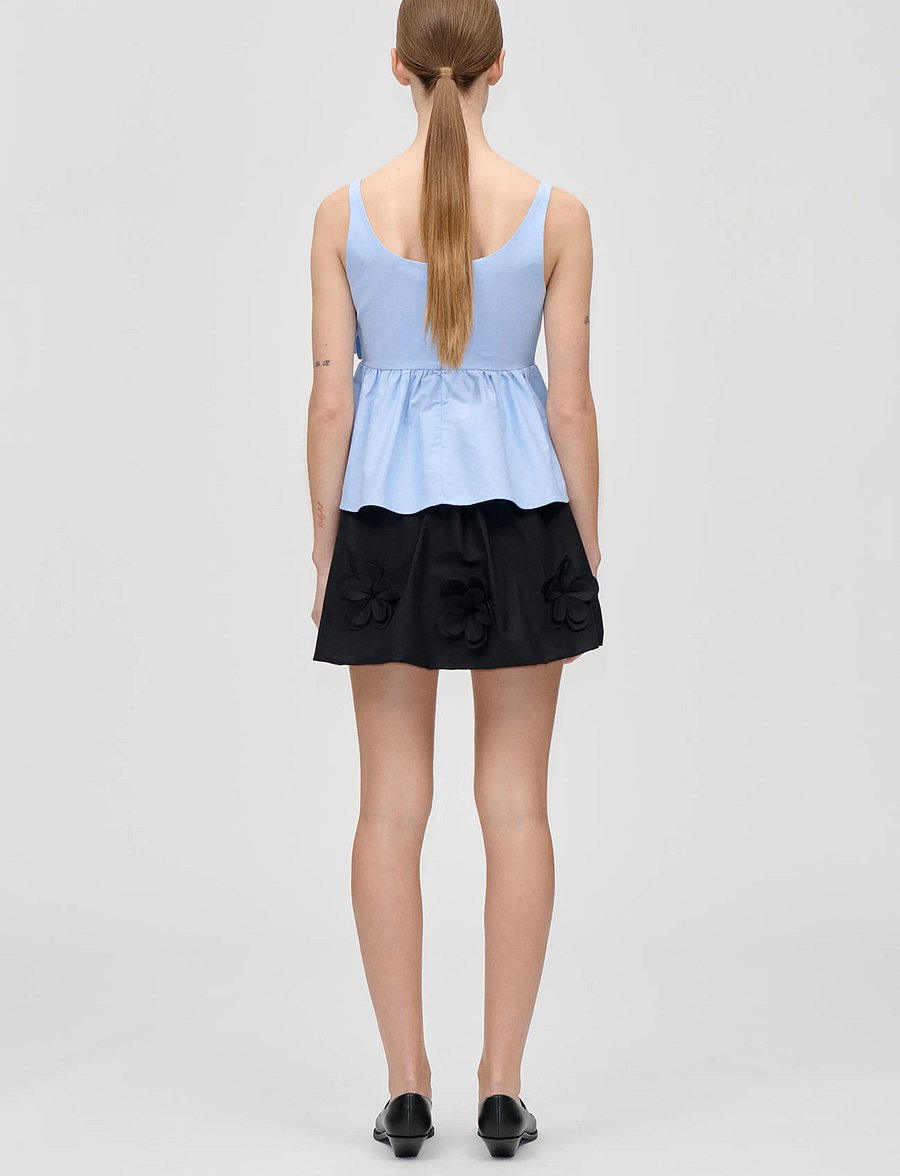 STINE GOYA - Floral Shirting, Floral Mini Skirt - miniseelikud - jet black - 3
