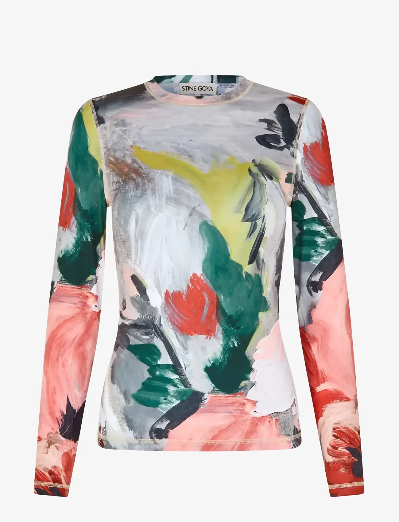 STINE GOYA - Stocking Jersey, Elastic Long Sleeve Top - langærmede toppe - my garden - 1