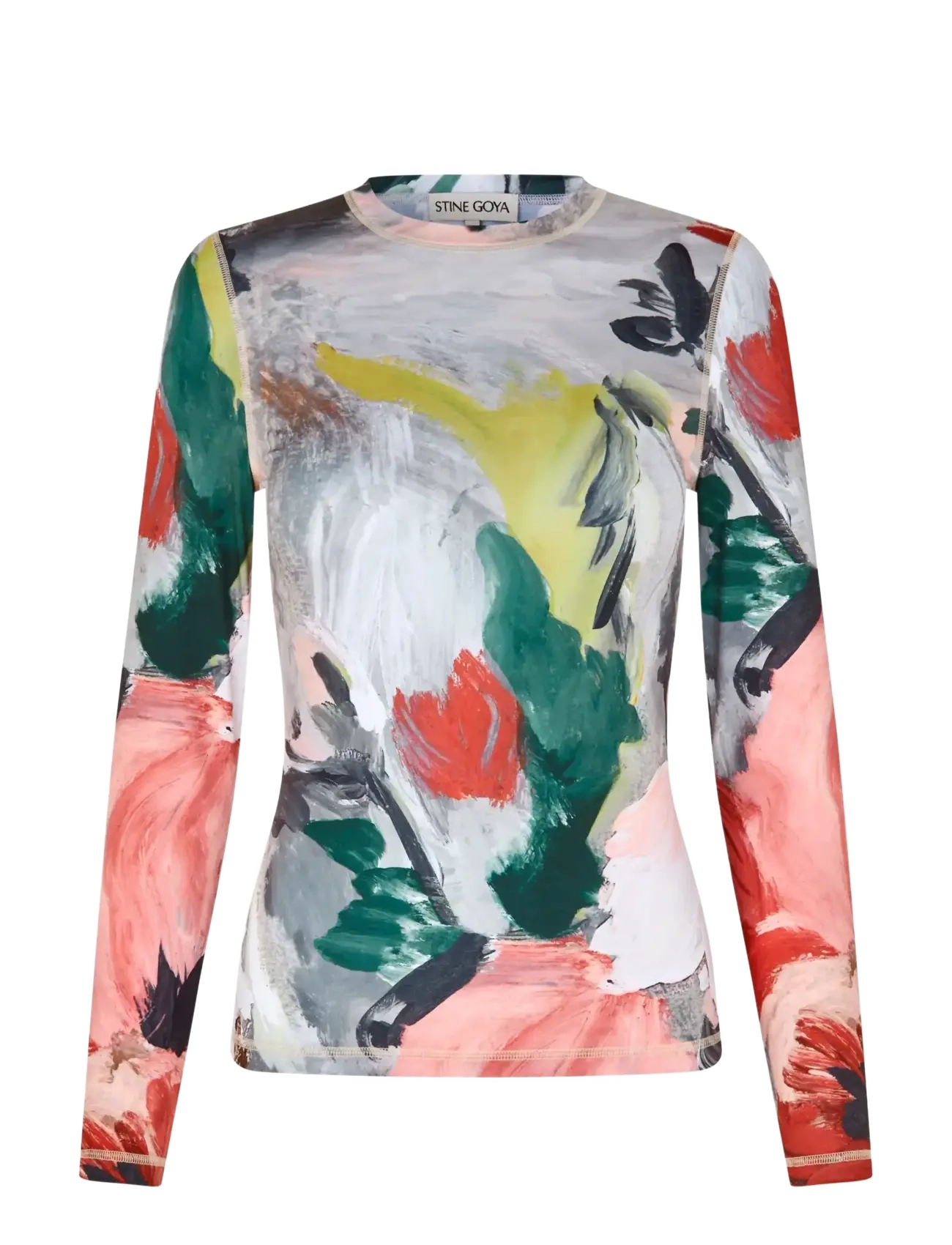 STINE GOYA Stocking Jersey, Elastic Long Sleeve Top - Tøj - MY GARDEN / multi