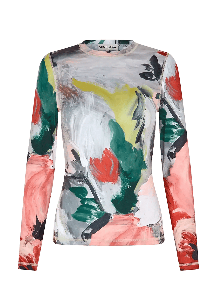 STINE GOYA - Stocking Jersey, Elastic Long Sleeve Top - t-shirty & zopy - my garden - 1