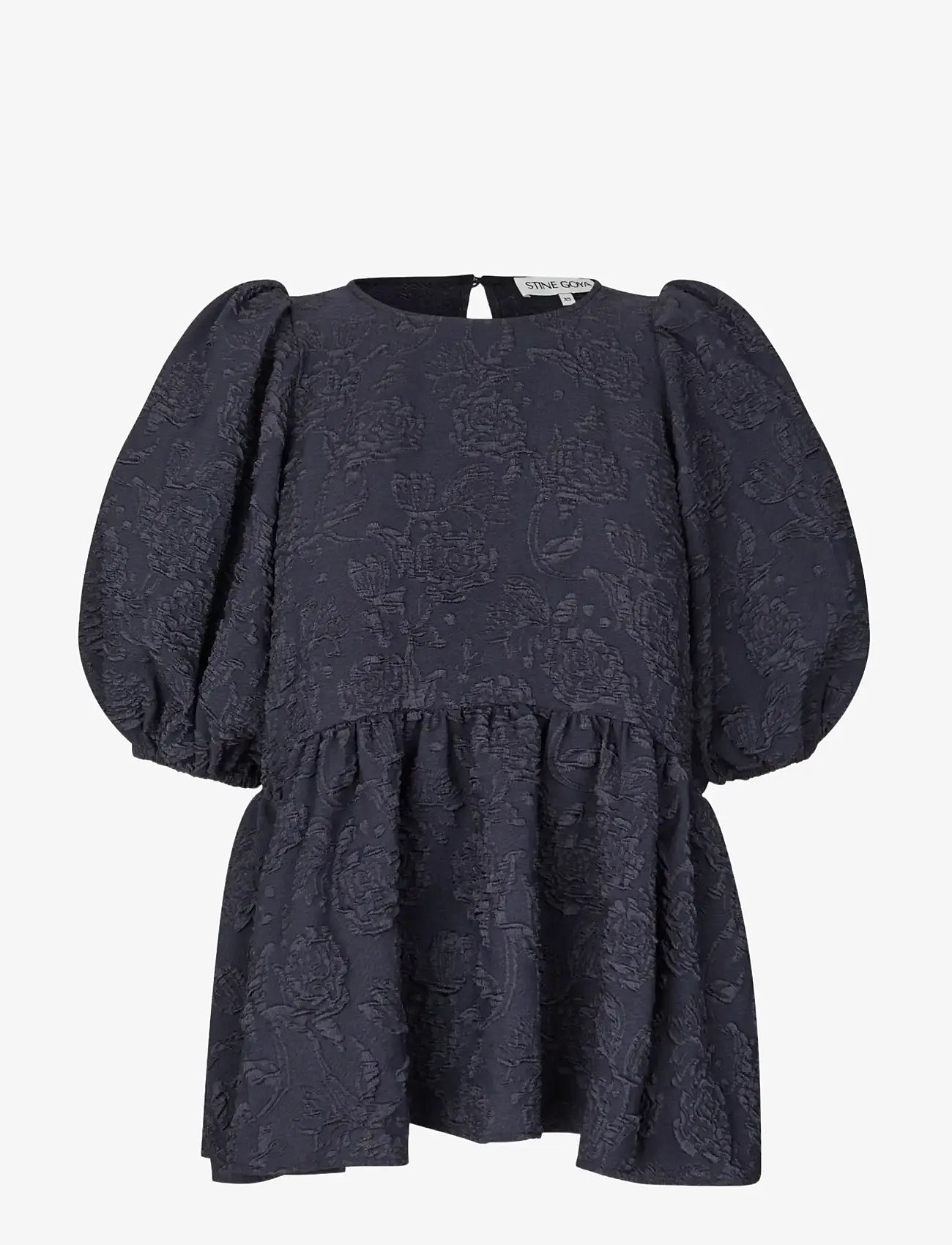 STINE GOYA - 2458 Stretch Jacquard, Puff Sleeve - short-sleeved blouses - garden relief - 1