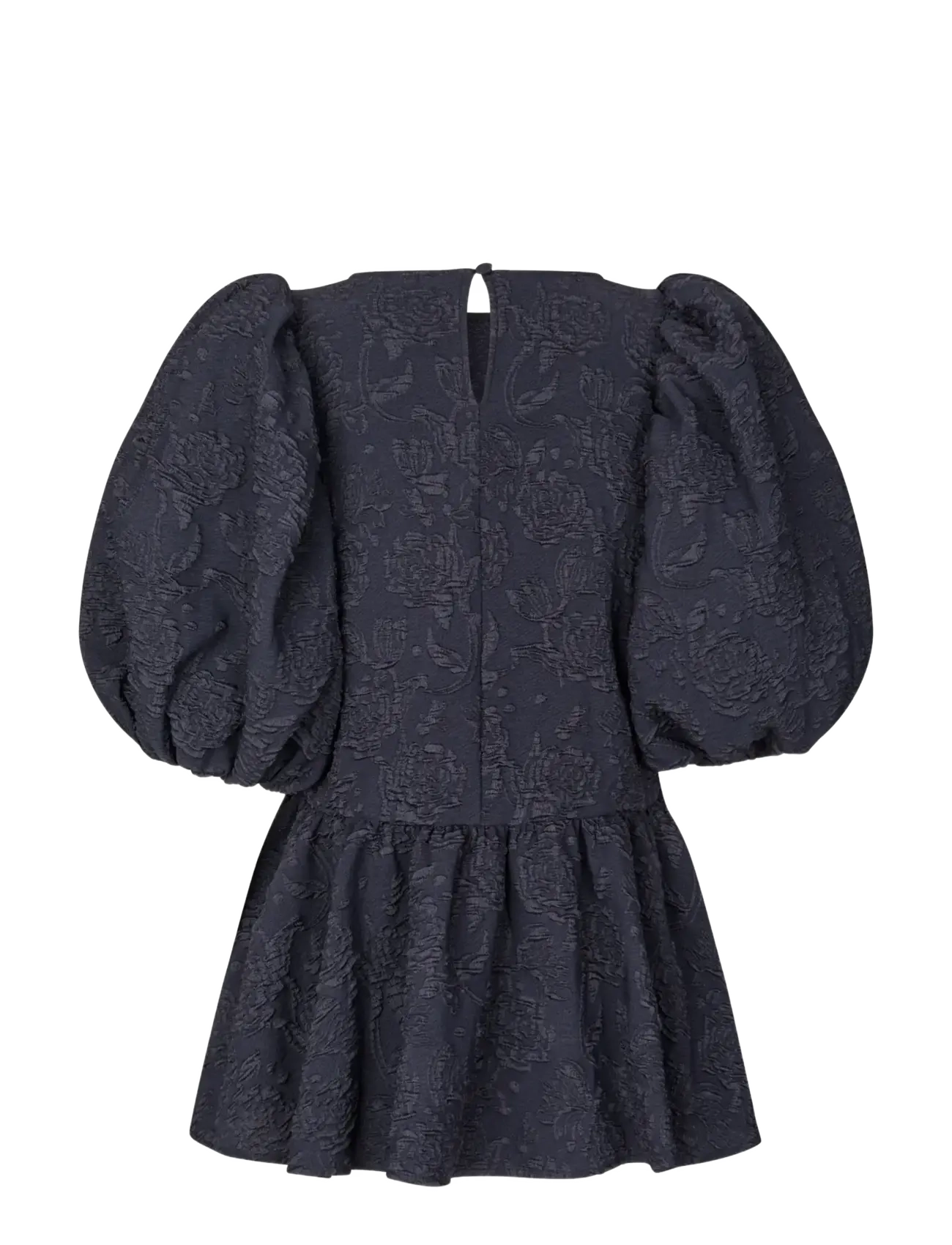 STINE GOYA - Stretch Jacquard, Puff Sleeve Peplum Top - garden relief - 2
