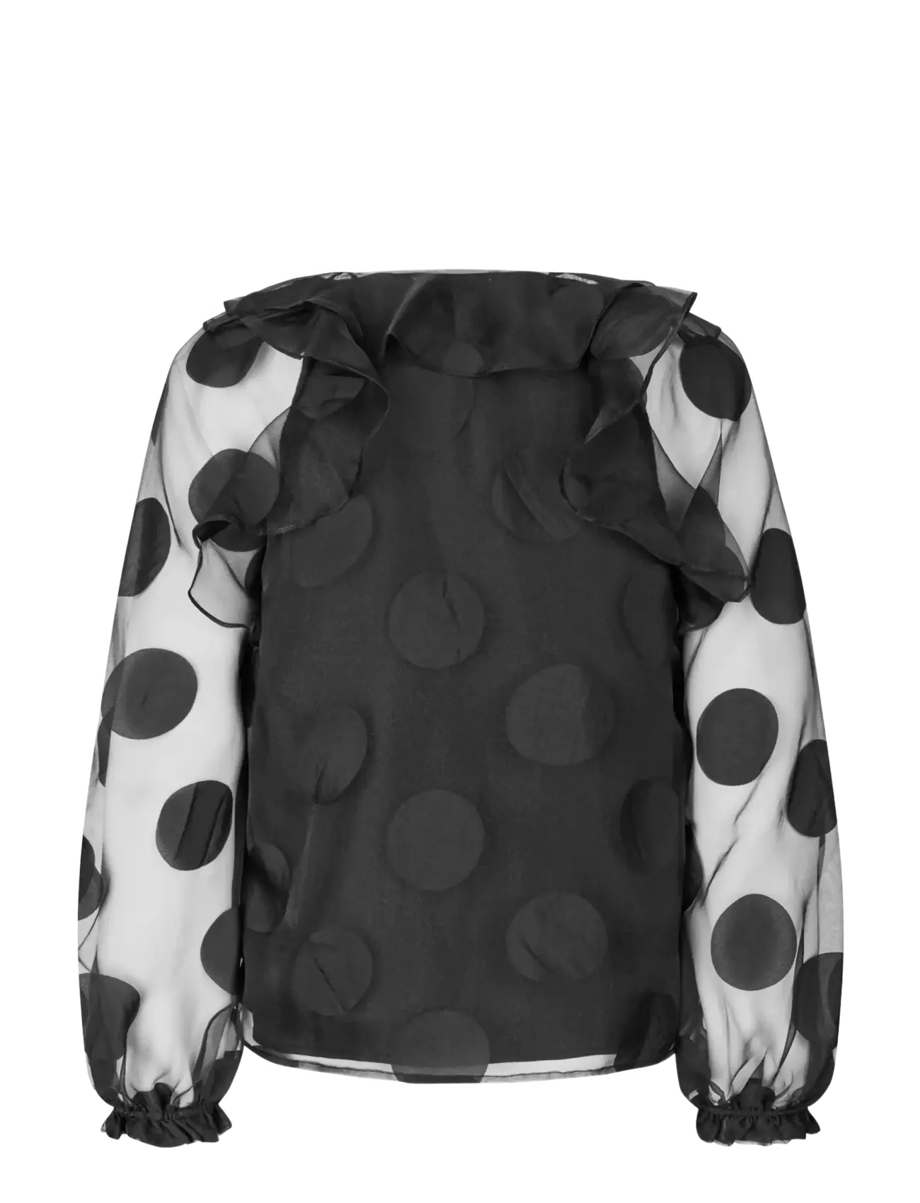 STINE GOYA - Dotted Organza, Multi Ruffle Raglan Top - blouses à manches longues - dotted black - 2