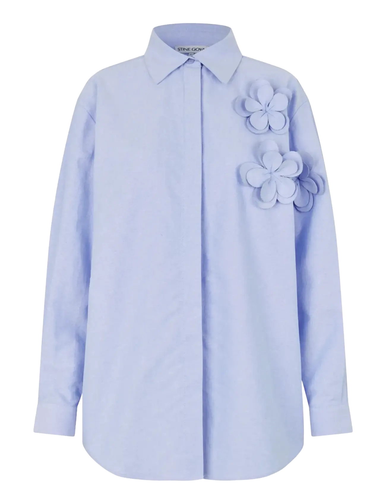 STINE GOYA Floral Shirting, Floral Shirt Blau - S - Damen