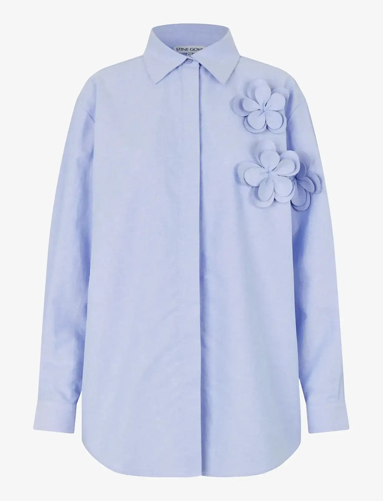 STINE GOYA - 2464 Floral Shirting, Floral Shirt - jeanshemden - brunnera blue - 1