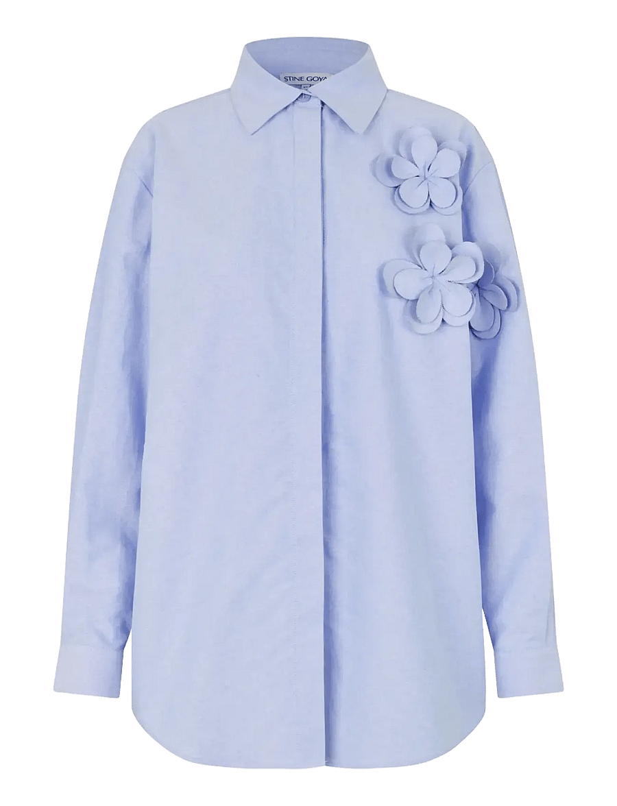 STINE GOYA - Floral Shirting, Floral Shirt - chemises en jeans - brunnera blue - 1