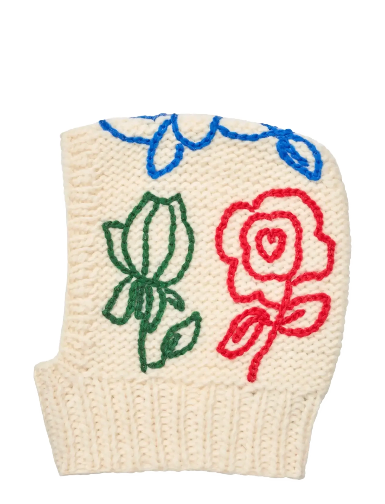 STINE GOYA 2497 Handknit, Balaclava - Danska märken - MULTIFLOWERS / cream