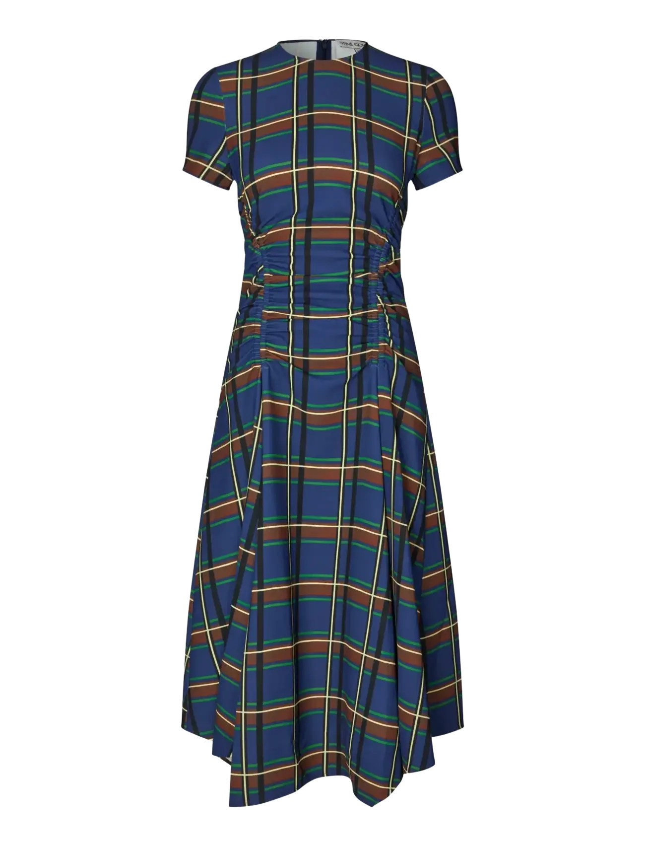 STINE GOYA - 2591 Twill Cady, Short Sleeve Gathe - midi dresses - crosschecks - 1