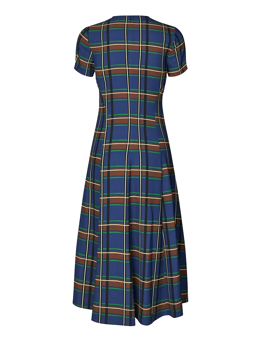 STINE GOYA - 2591 Twill Cady, Short Sleeve Gathe - midi dresses - crosschecks - 2