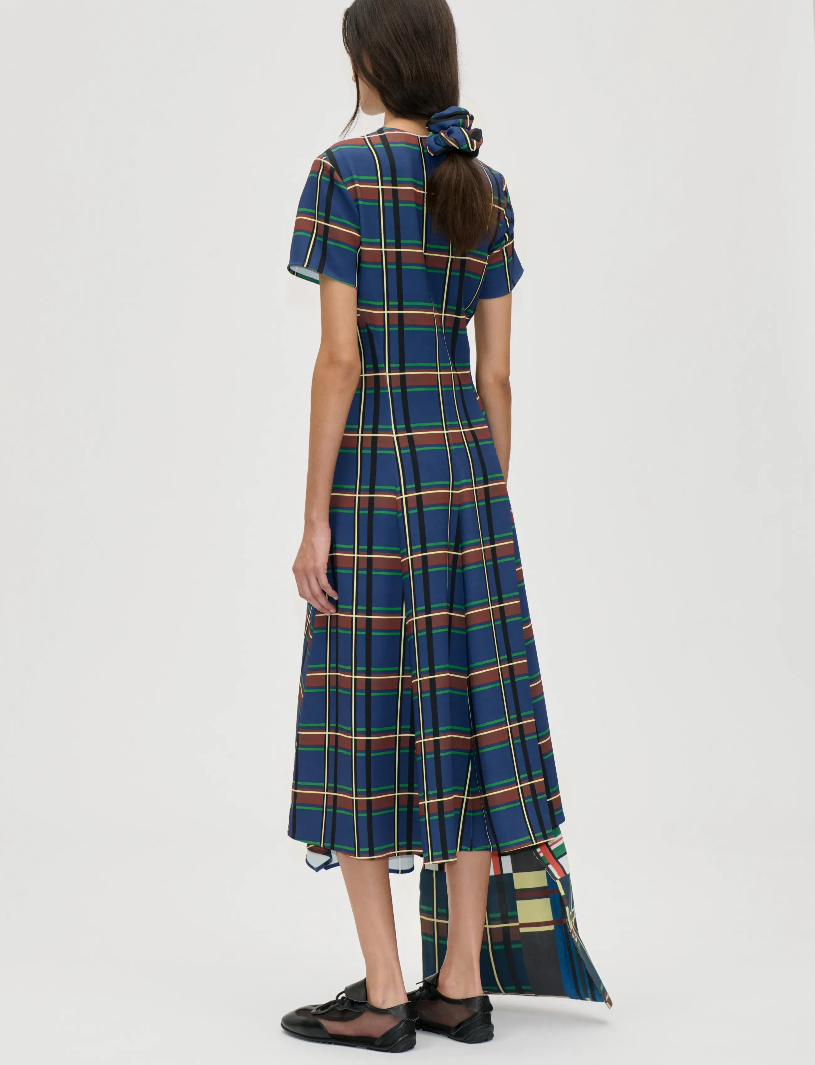 STINE GOYA - 2591 Twill Cady, Short Sleeve Gathe - midi dresses - crosschecks - 3