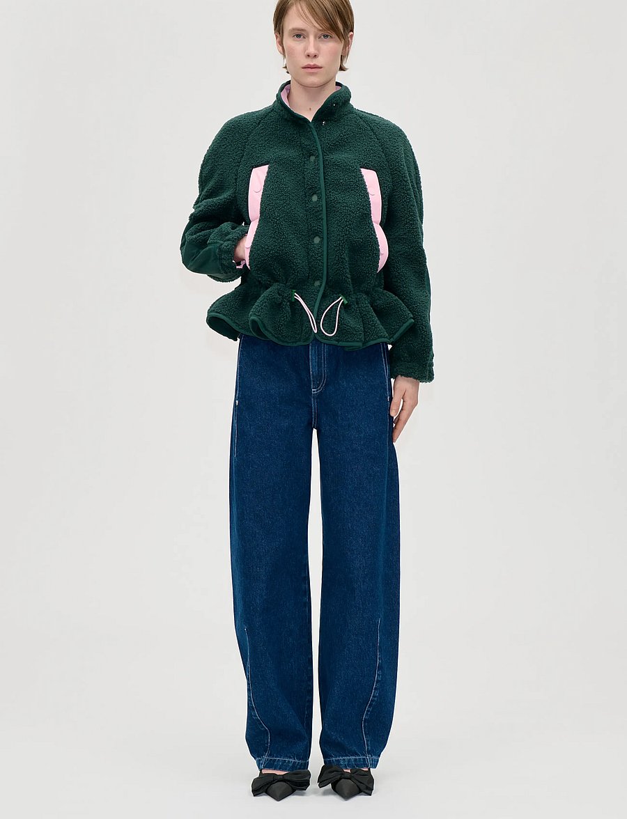 STINE GOYA - 2412 Fleece / Nylon, Dropped Should - fleeces & midlayers - pine green - 0