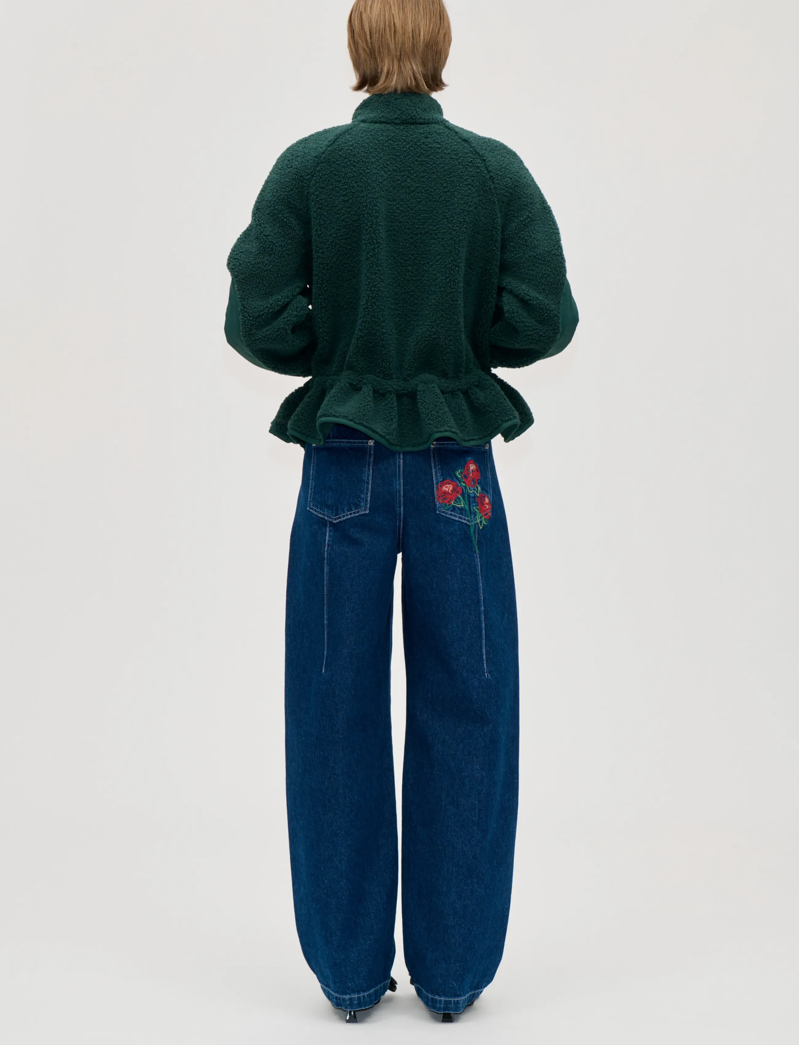 STINE GOYA - 2412 Fleece / Nylon, Dropped Should - fleeces & midlayers - pine green - 3