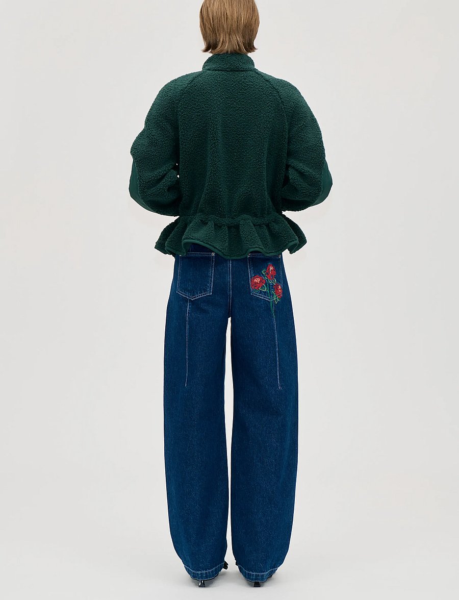 STINE GOYA - 2412 Fleece / Nylon, Dropped Should - fleeces & midlayers - pine green - 3