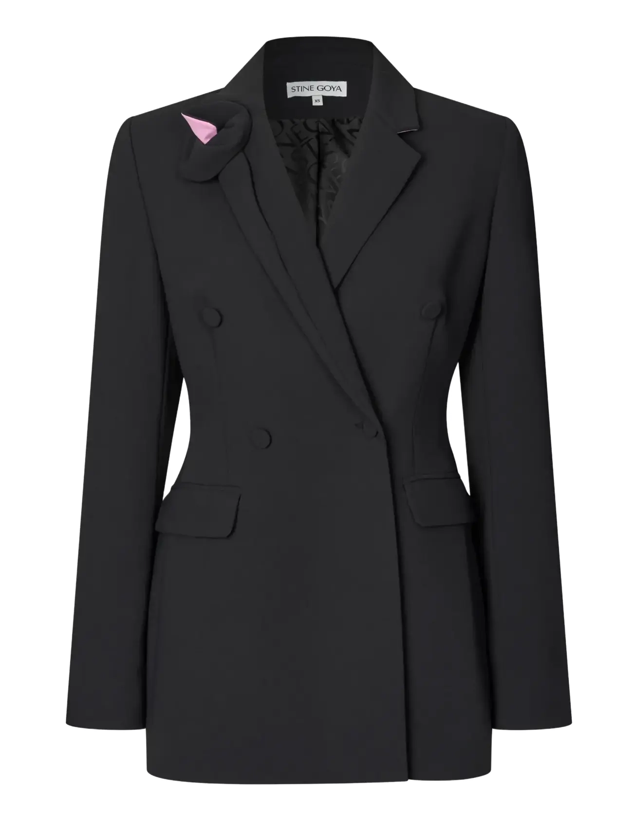 STINE GOYA 2024 Crepe, Double Breasted Jacket - Zweireihige Blazer - BLACK / black