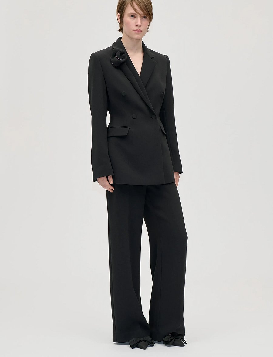 STINE GOYA - 2024 Crepe, Double Breasted Jacket - zweireihige blazer - black - 0
