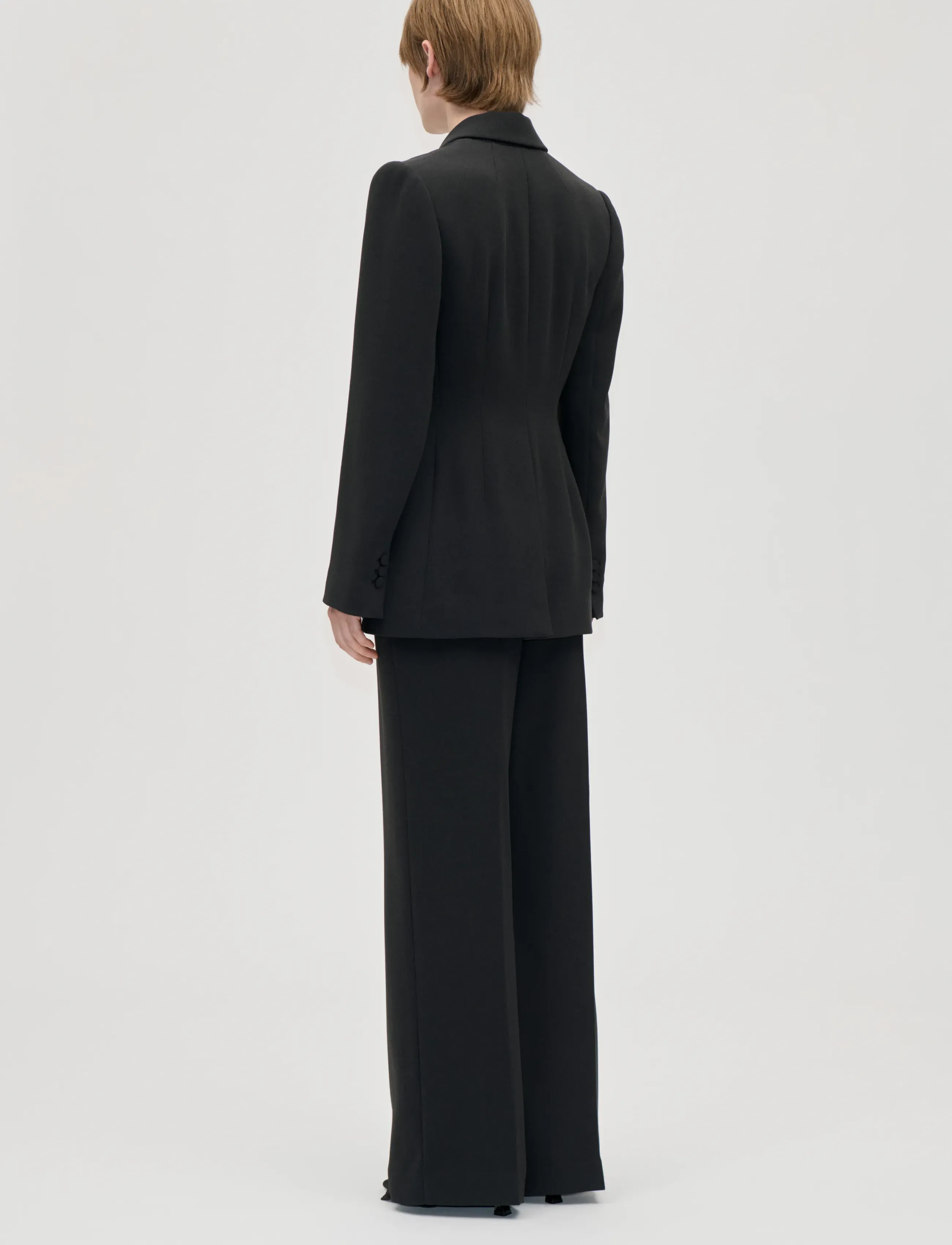 STINE GOYA - 2024 Crepe, Double Breasted Jacket - zweireihige blazer - black - 3