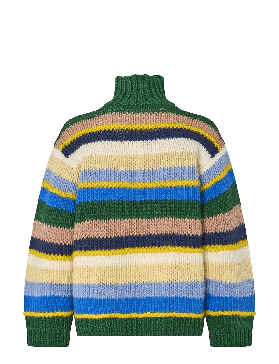 STINE GOYA - 2497 Handknit, Handknit Turtleneck - pullover - bold multi-stripes - 2