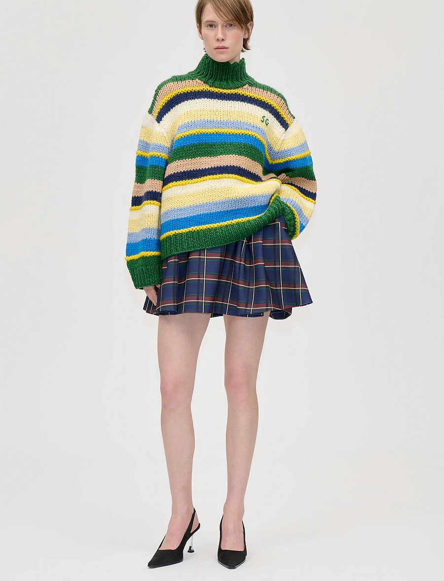 STINE GOYA - 2497 Handknit, Handknit Turtleneck - pullover - bold multi-stripes - 0