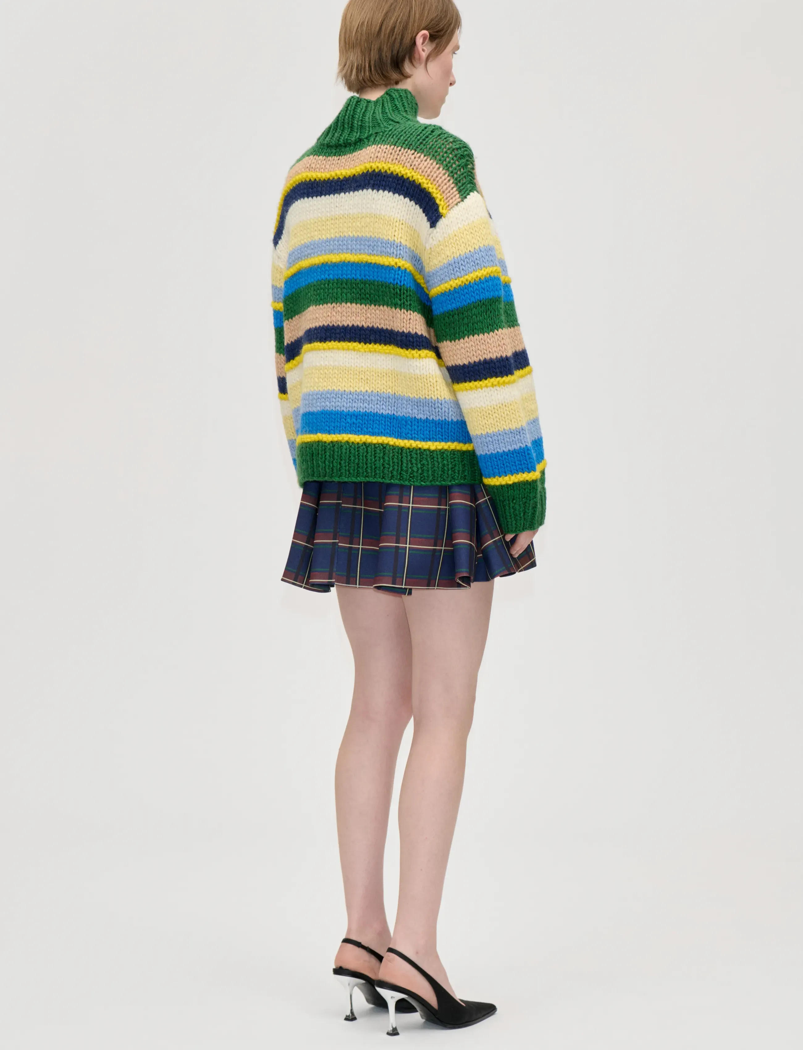 STINE GOYA - 2497 Handknit, Handknit Turtleneck - bold multi-stripes - 3