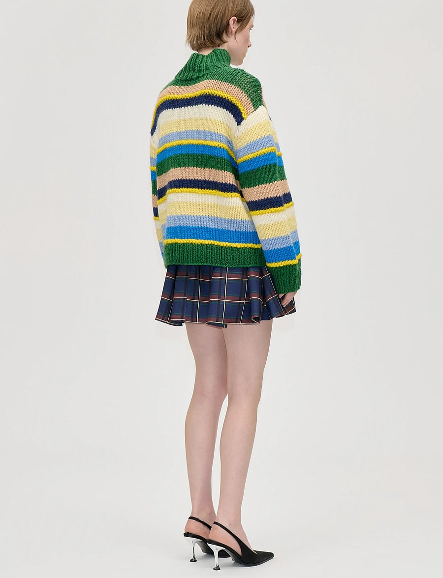 STINE GOYA - 2497 Handknit, Handknit Turtleneck - pullover - bold multi-stripes - 3