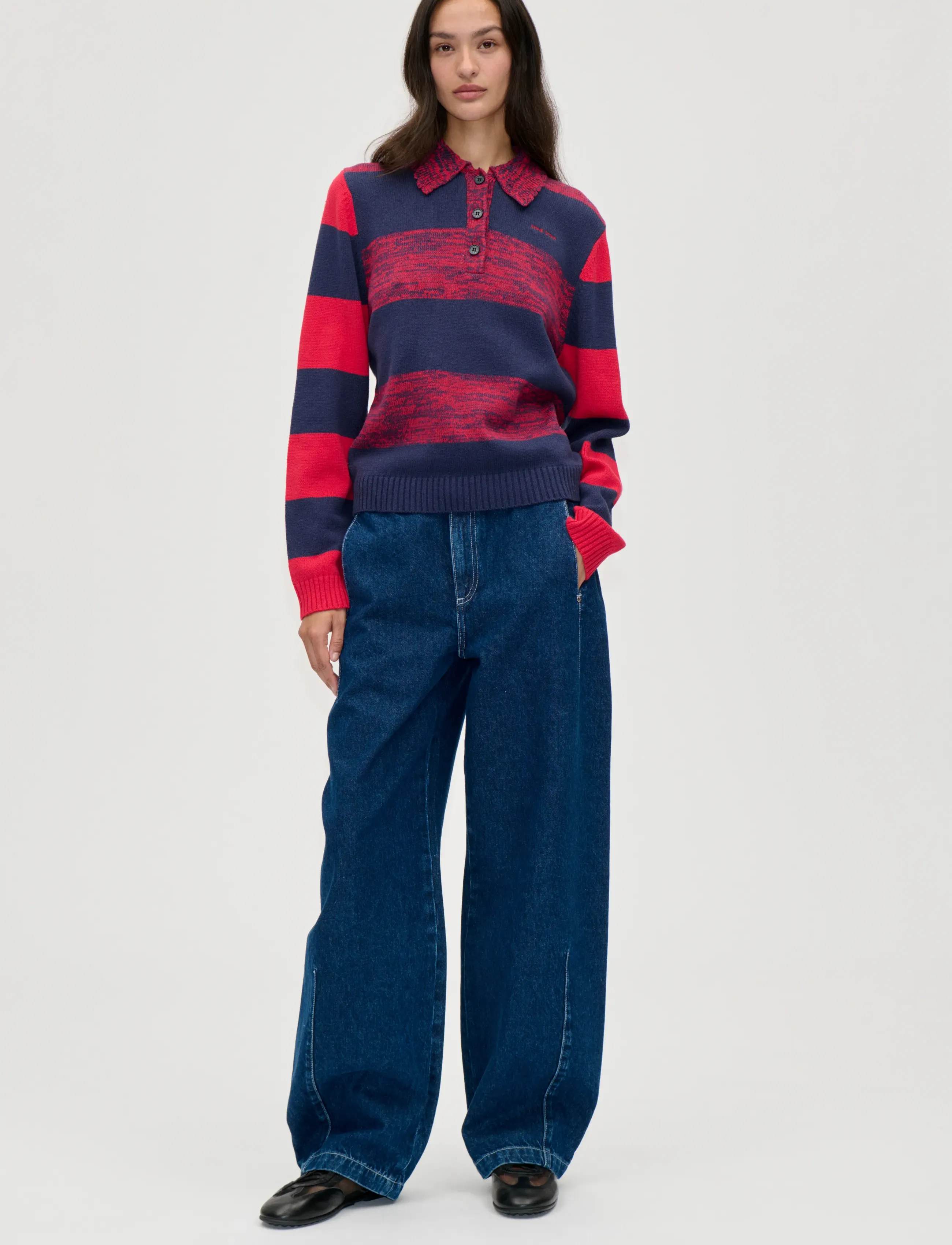 STINE GOYA - 2386 Cotton Mix, Mix Stripe Polo Co - multistripes red mix - 0