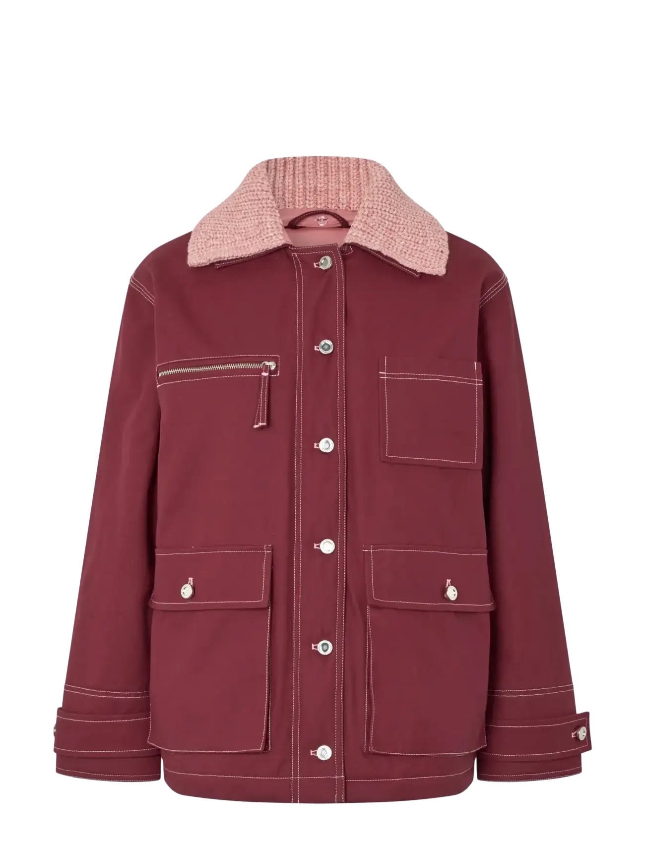 STINE GOYA - 2559 Coated Cotton Canvas, Workwear - winter jackets - merlot - 1