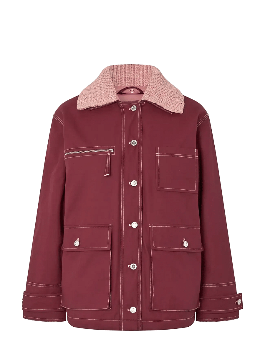 STINE GOYA - 2559 Coated Cotton Canvas, Workwear - winter jackets - merlot - 1