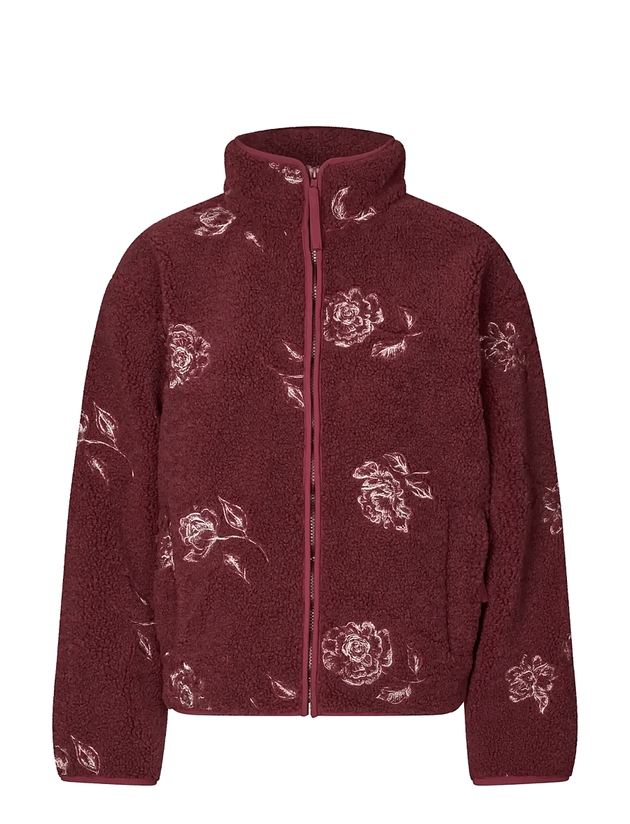 STINE GOYA - 2412 Fleece / Nylon, Casual Zipper - fleece & mellanlager - sketch of a rose - 1