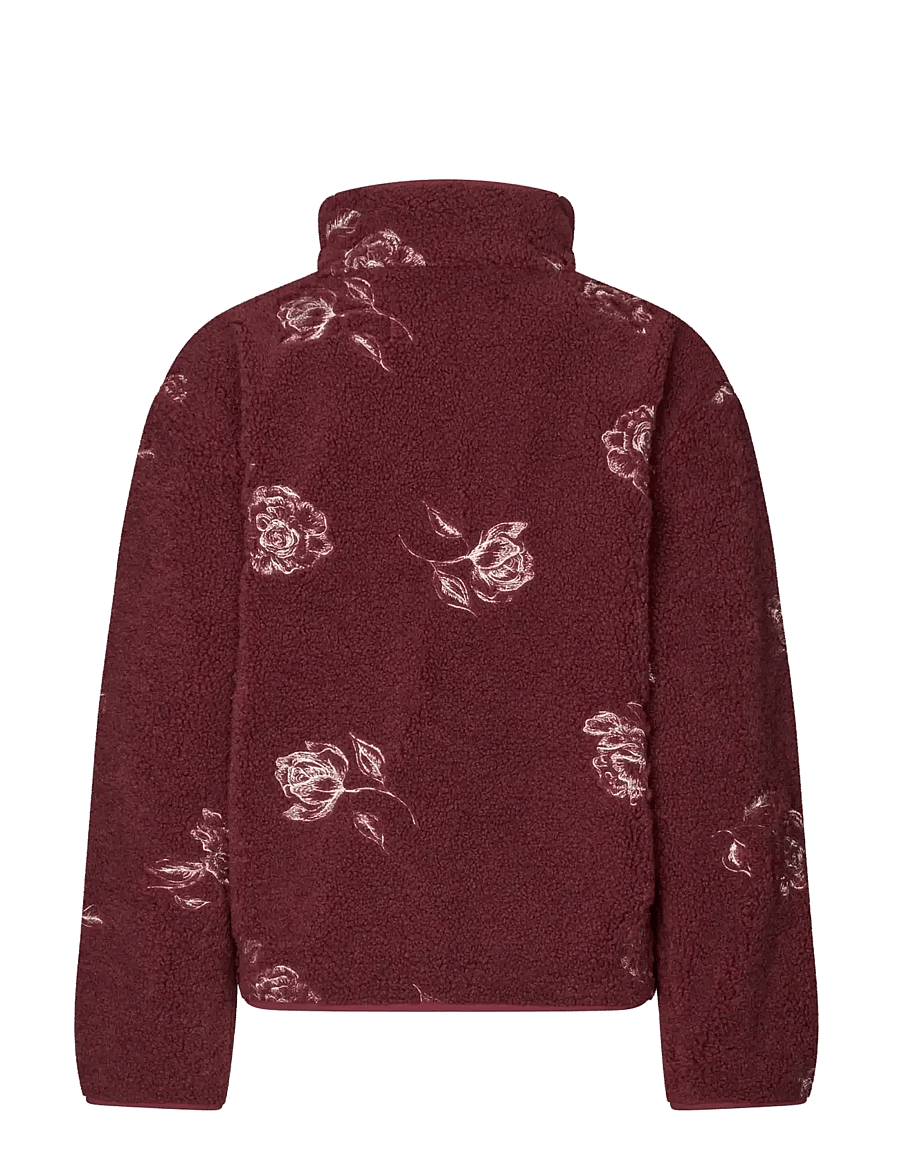 STINE GOYA - 2412 Fleece / Nylon, Casual Zipper - fleece & mellanlager - sketch of a rose - 2