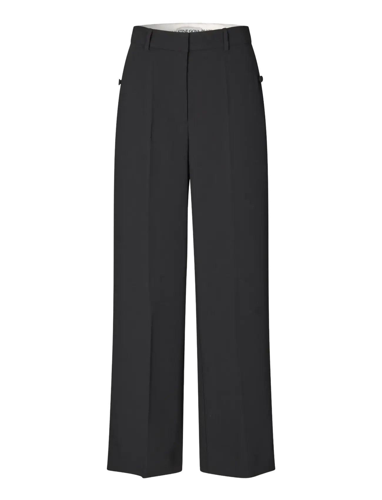 STINE GOYA - 2024 Crepe, Straight Long Pants - straight leg trousers - black - 1