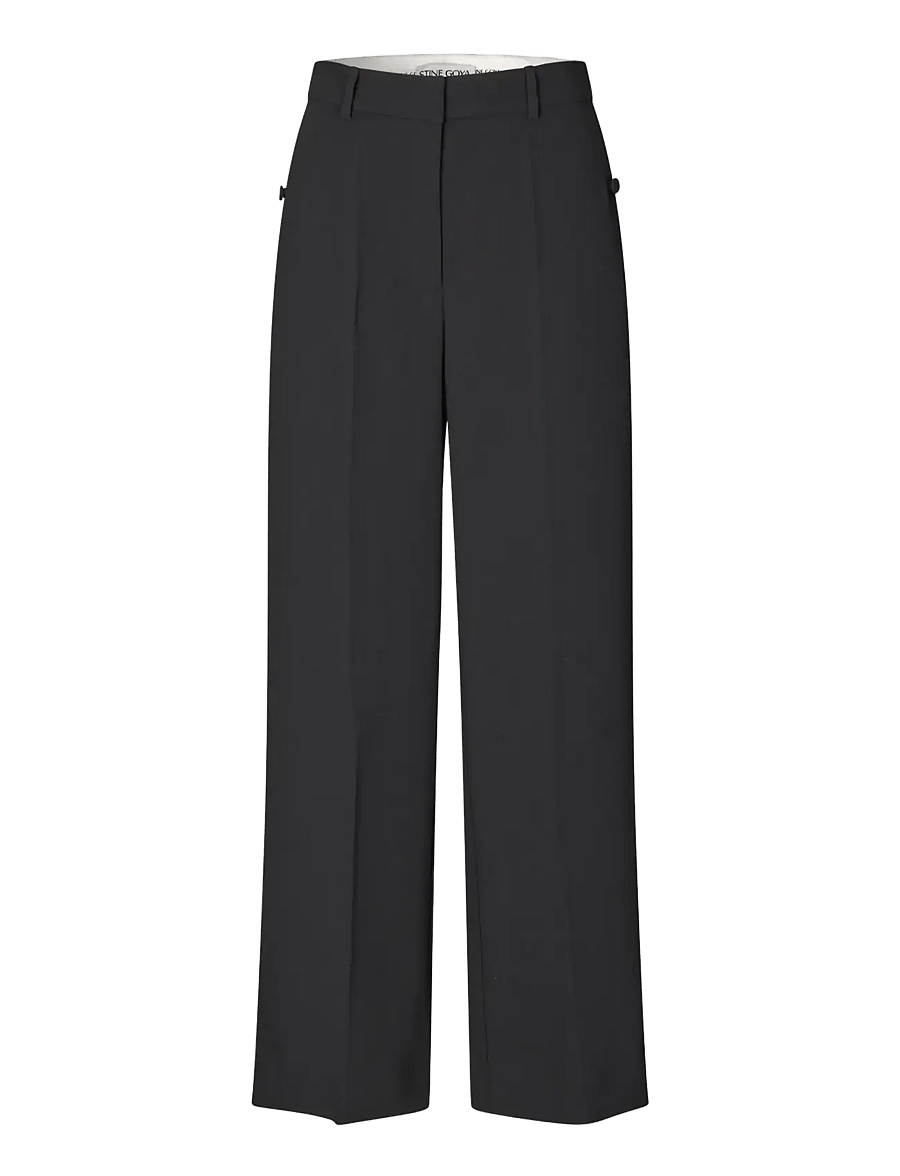 STINE GOYA - 2024 Crepe, Straight Long Pants - straight leg trousers - black - 1