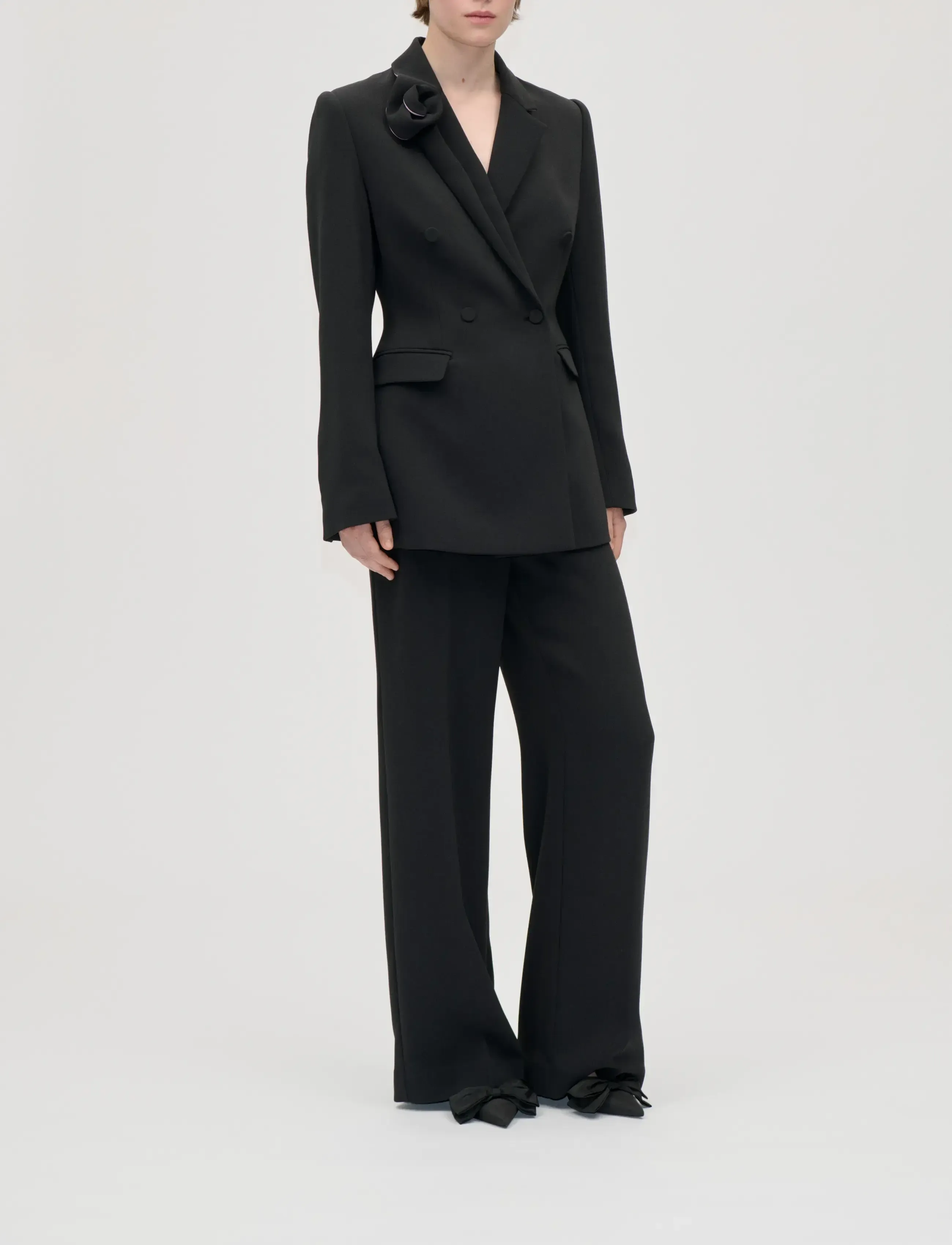STINE GOYA 2024 Crepe, Straight Long Pants - Fashion Trends - BLACK / black